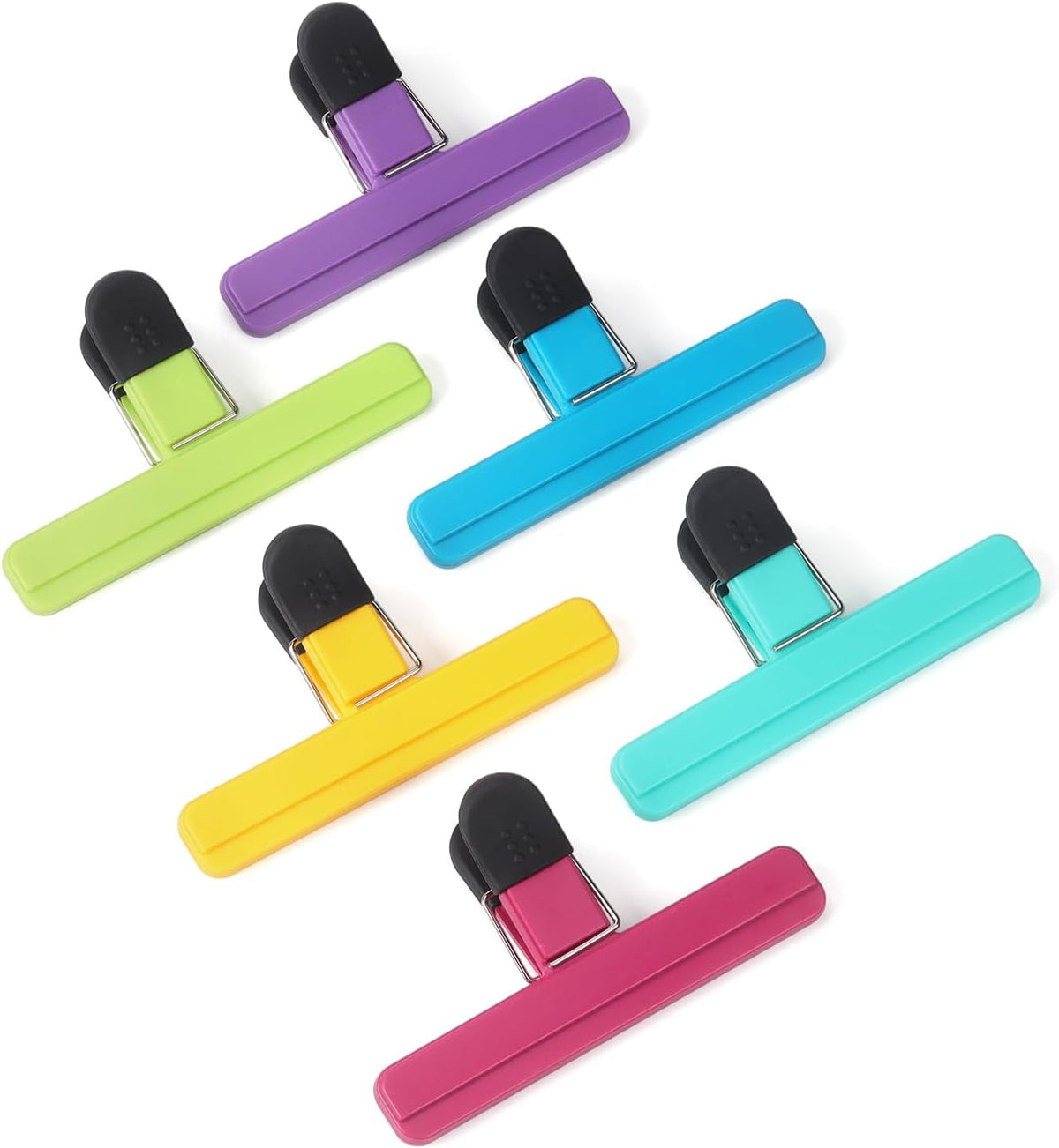 Tamaki 6 Pack Large Chip Bag Clips Assorted Color Food Clips, 6 x 3.5 Inch