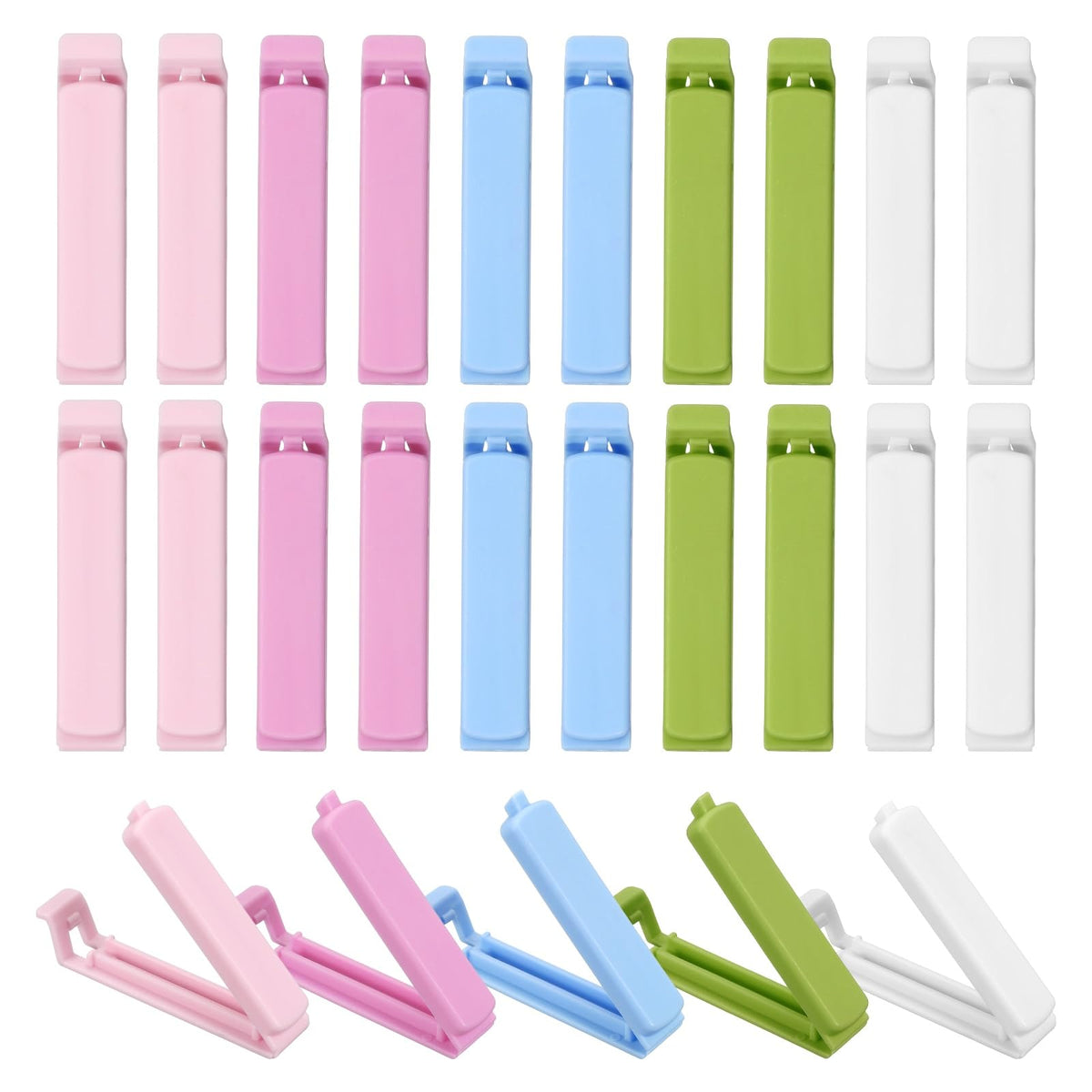 uxcell 25Pcs 3.54" Food Bag Clips for Food Thickened Plastic Green