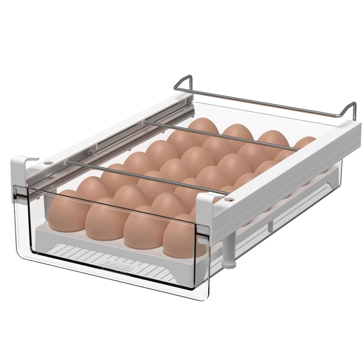 vacane Upgraded Refrigerator Drawers Organizer - Pull Out Fridge Bins with Handle, Extra-Long 19.5" Stretchable and Deep Storage