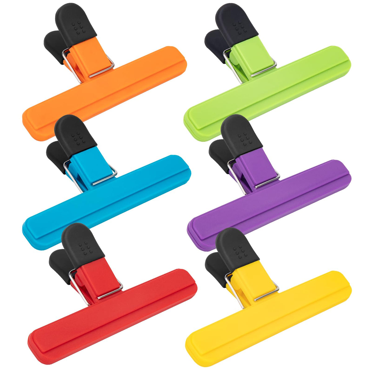 Chip Clips, 6 Pack Large Food Clips, Heavy Duty Plastic, 6 x 3.5 Inch
