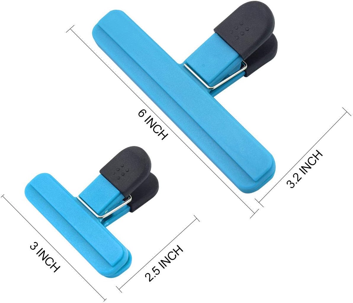 Food Chip Clips Bag Sealing Clips with Good Grips, 6 Pack