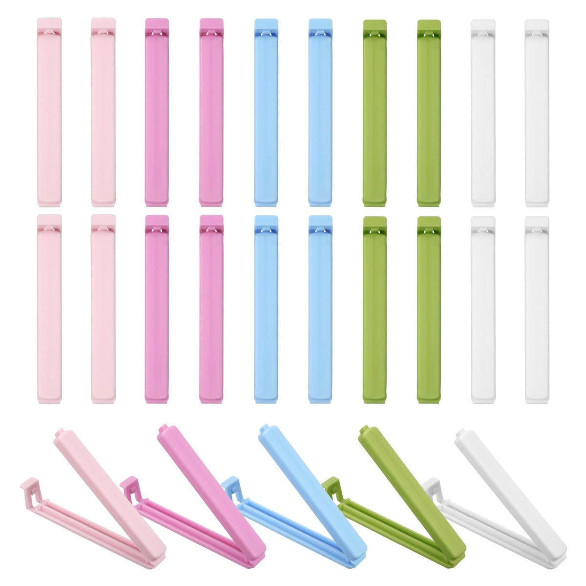 uxcell 25Pcs 3.54" Food Bag Clips for Food Thickened Plastic Green