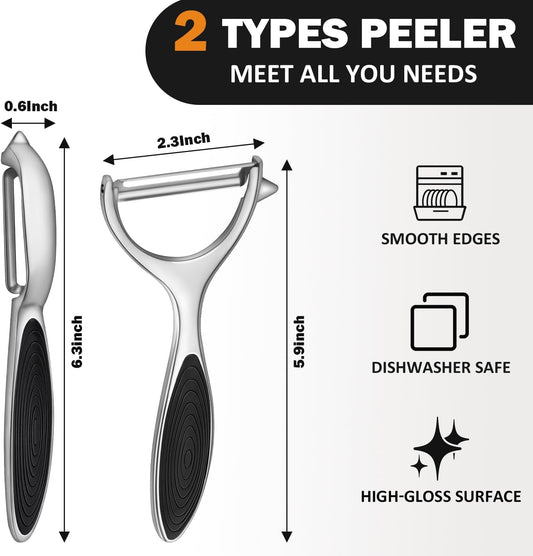 TACGEA Potato Peeler, Vegetable Apple Peeler for Kitchen, Set of 2