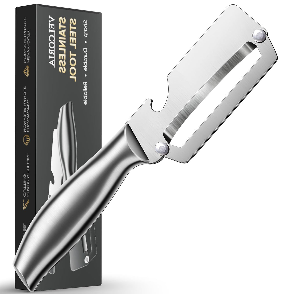 Stainless Steel Vegetable Peeler, Heavy Duty Potato Peeler with Wide Blade
