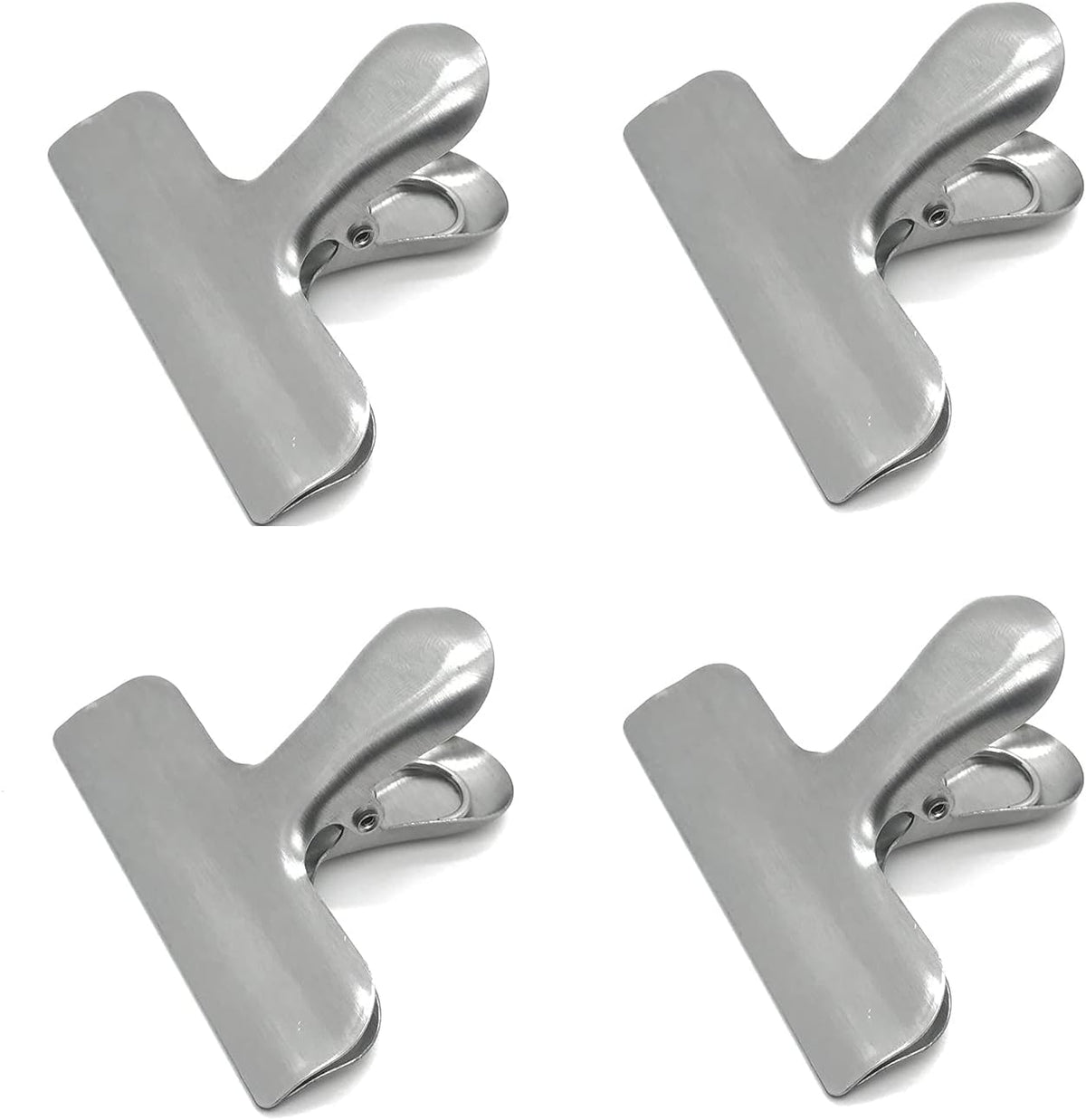 8 Pack Metal Chip Clips, 3 Inch Food Bag Clips, Silver