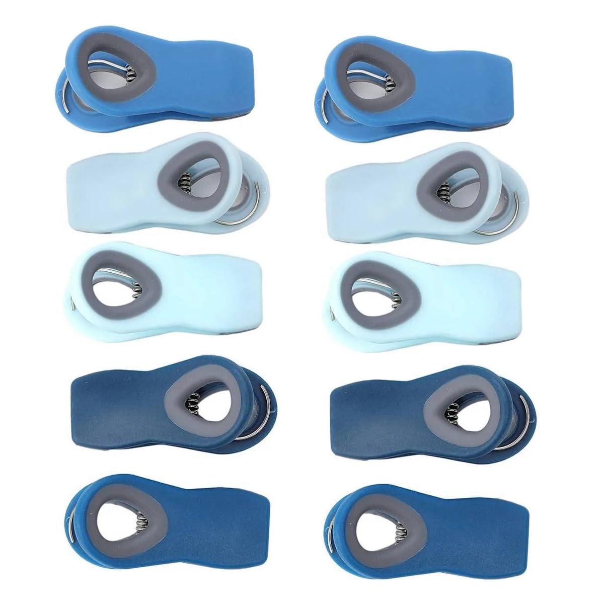 Chip Clips — Magnetic Bag Clips for Food Storage, 20 Piece Set, Airtight Seal Grip for Bread, Snack, Chip & Cereal Bags — Fridge, Pantry & Freezer Organization, Kitchen Storage - Multi Blues
