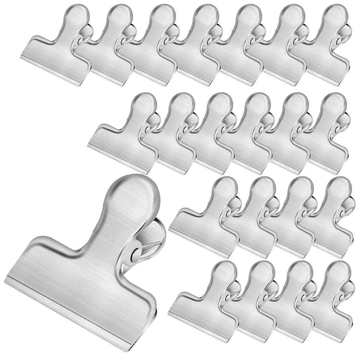 Chip Clips,6 Pack Metal Bag Clips for Food Storage, Stainless Steel Food Clip for Snack Bread, Heavy Duty Chip Bag Clip Clamp for Kitchen Home Office,Sliver