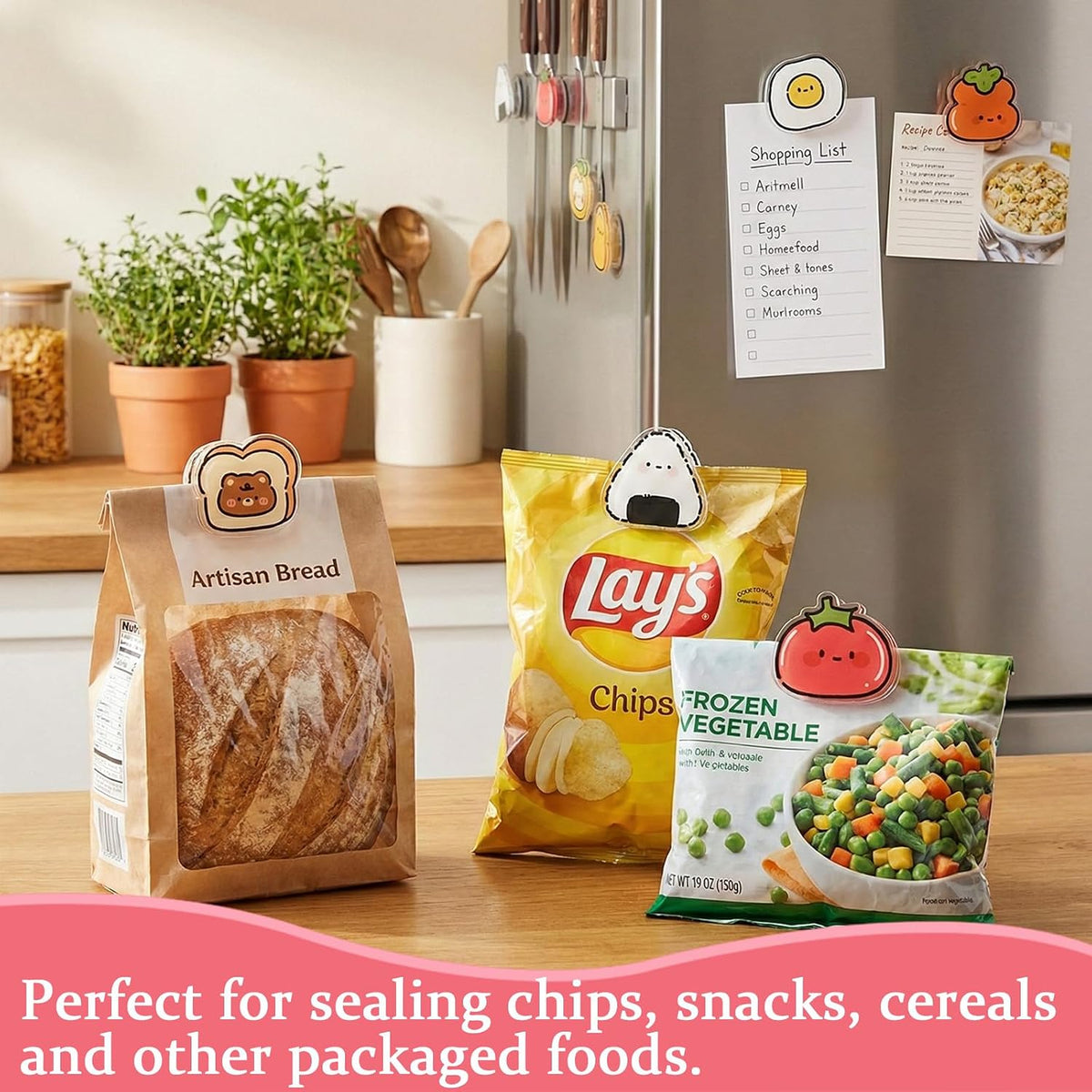 9 Pack Cute Magnetic Chip Clips, Food Bag Clip for Snacks (Food)