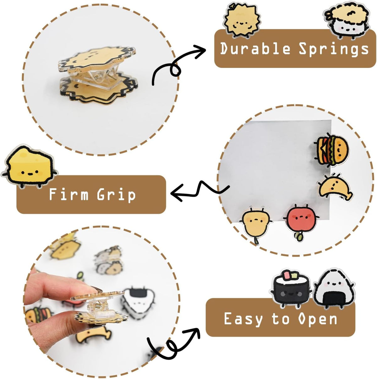9 PCS Cute Food Bag Clips, Funny Chip Clips for Snack Packages Bag Sealing