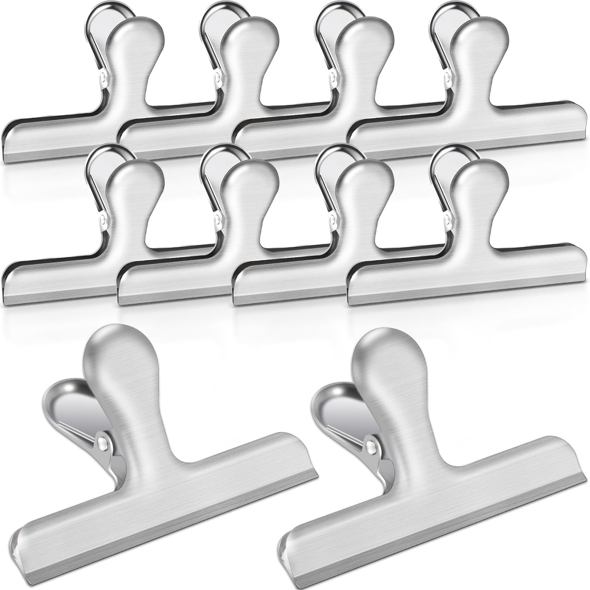 Bag Clips, 20 Pack Stainless Steel Chip Clips for Food, 1.6''(40mm) Small Food Clip Heavy Duty Snack Clamp Clip for Office Kitchen Home, Silver