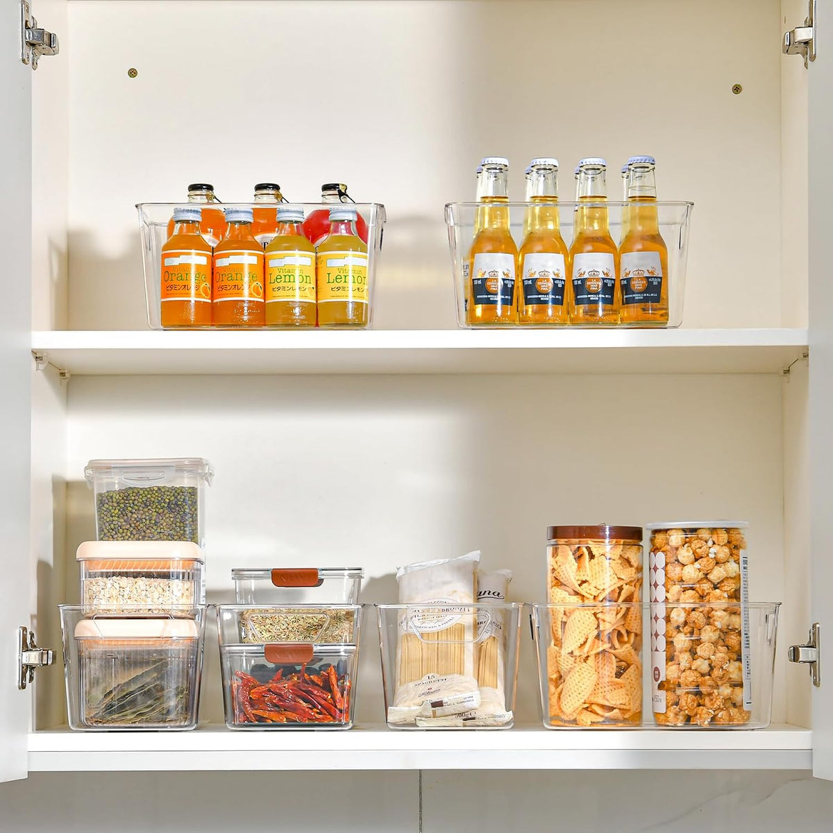 Freebat 12 Pack Pantry Organization and Storage,Clear Plastic Storage Bins