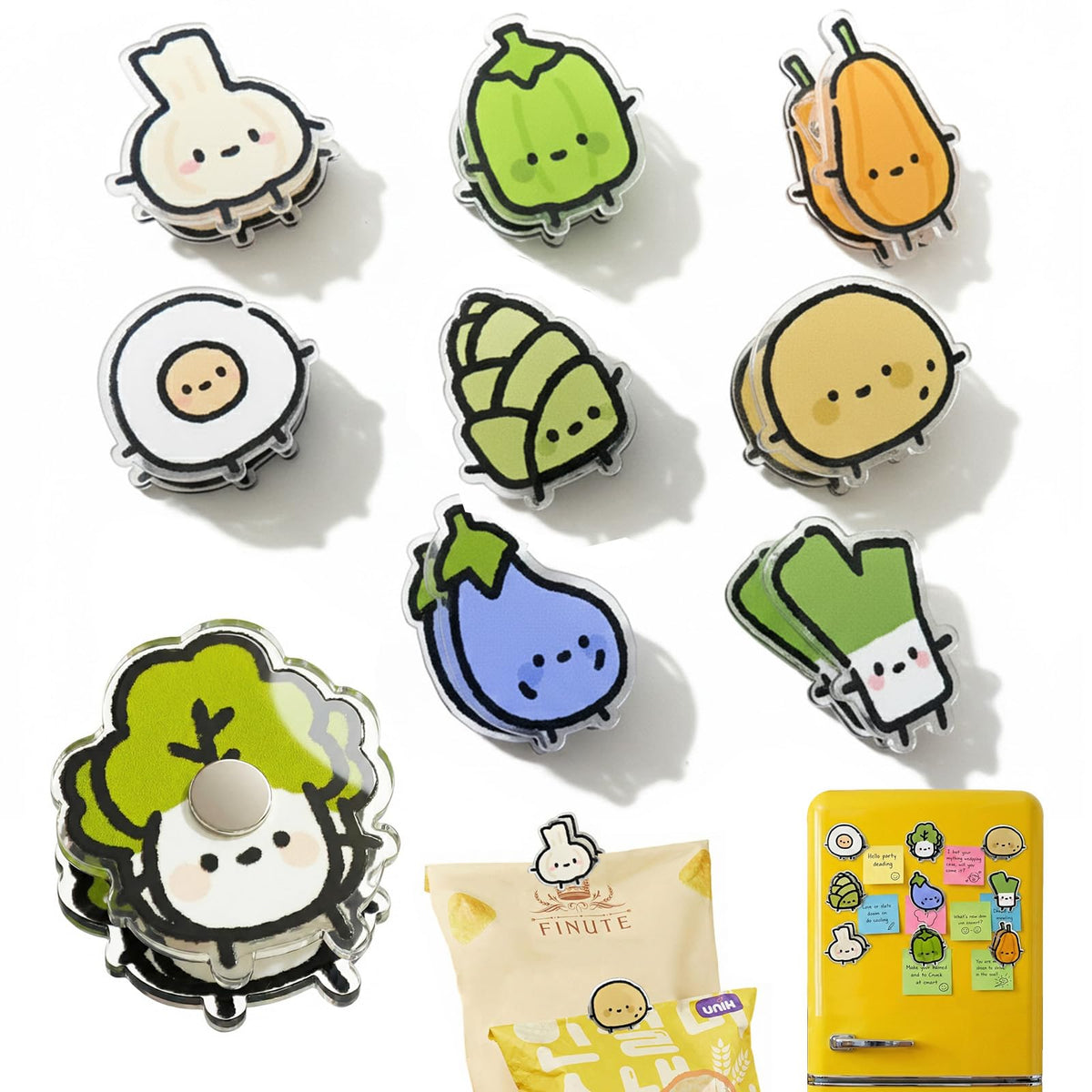 9 Pack Cute Magnetic Chip Clips, Food Bag Clip for Snacks (Food)