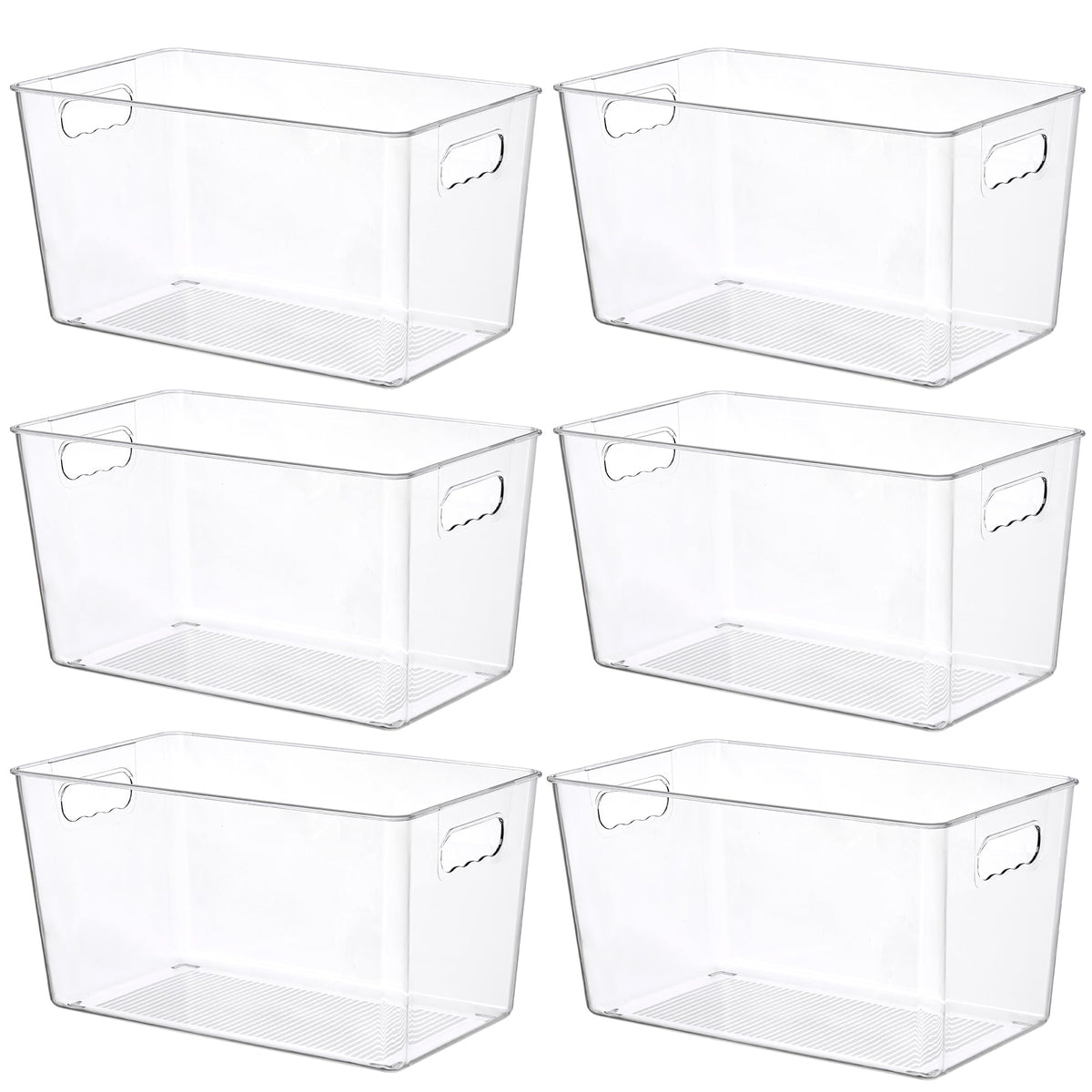Vtopmart 8 Pack Clear Storage Bins with Lid Set for Pantry Organizer