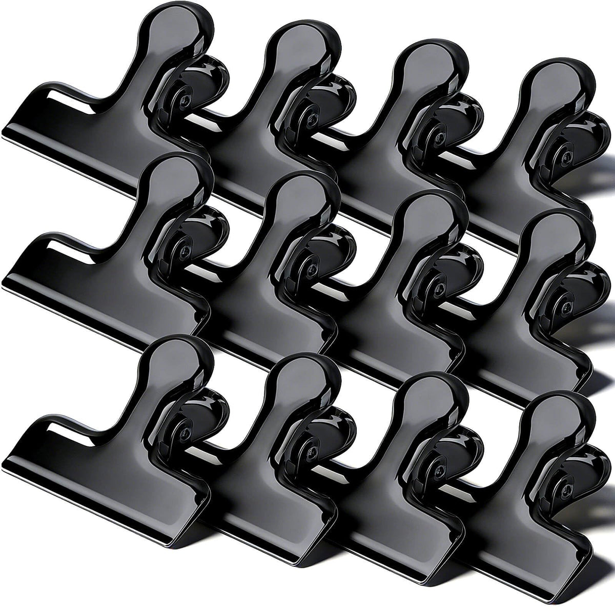 Chip Bag Clips, 12Pcs Sliver Stainless Steel Chip Clips for Food Packages, Metal Kitchen Clip for Snack Bags, Food Storage and Office Home Kitchen