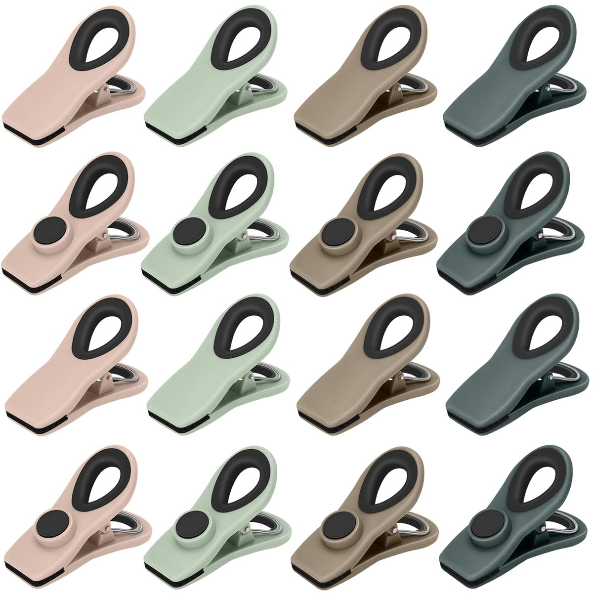 TACGEA Chip Clips, Magnetic Bag Clips for Food Storage, 12 Pack, Multicolor