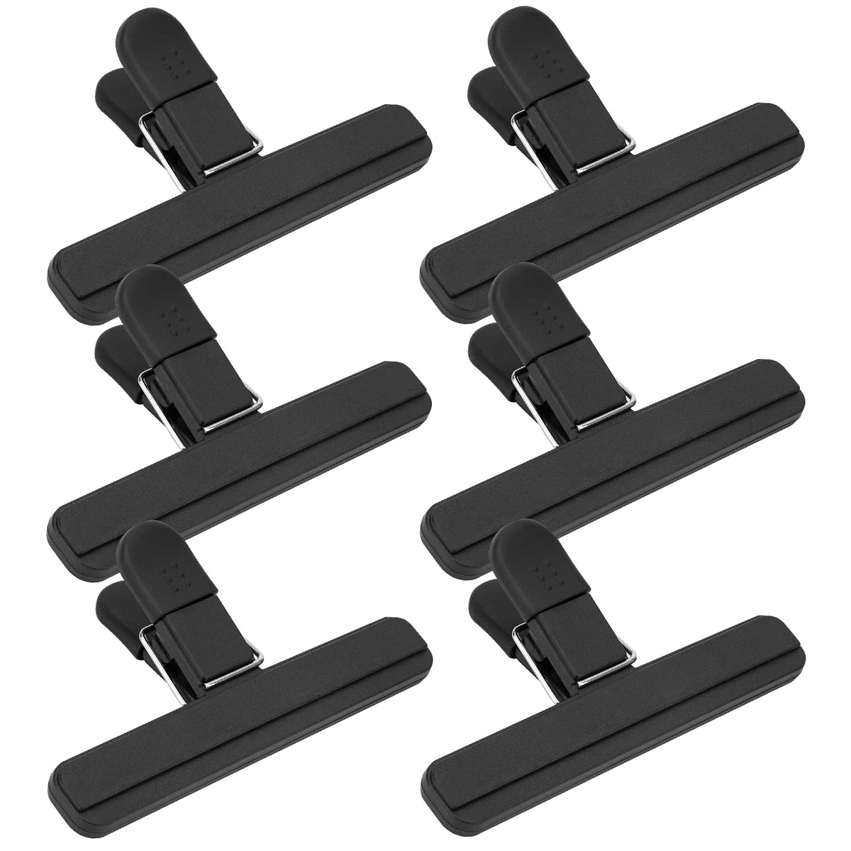 Chip Clips, 6 Pack Large Food Clips, Heavy Duty Plastic, 6 x 3.5 Inch