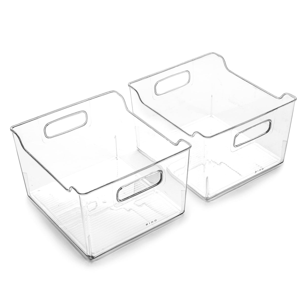BINO | The Lodge Collection | Plastic Storage Bins - 2 Pack | Multi-Use Organizer With Built-In Handles | BPA-Free | for Pantry, Home, Fridge, and Freezer Organization