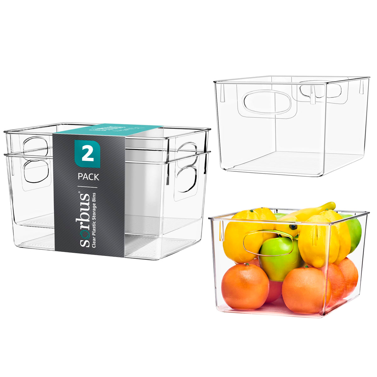 Sorbus Fridge Organizers and Storage, Clear Plastic Bins (Small, 4 Pack)