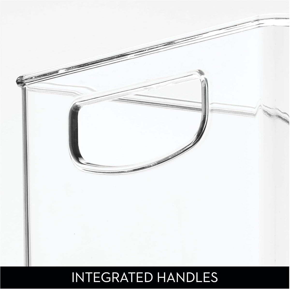 iDesign Stackable Clear Plastic Bin, 4-Pack