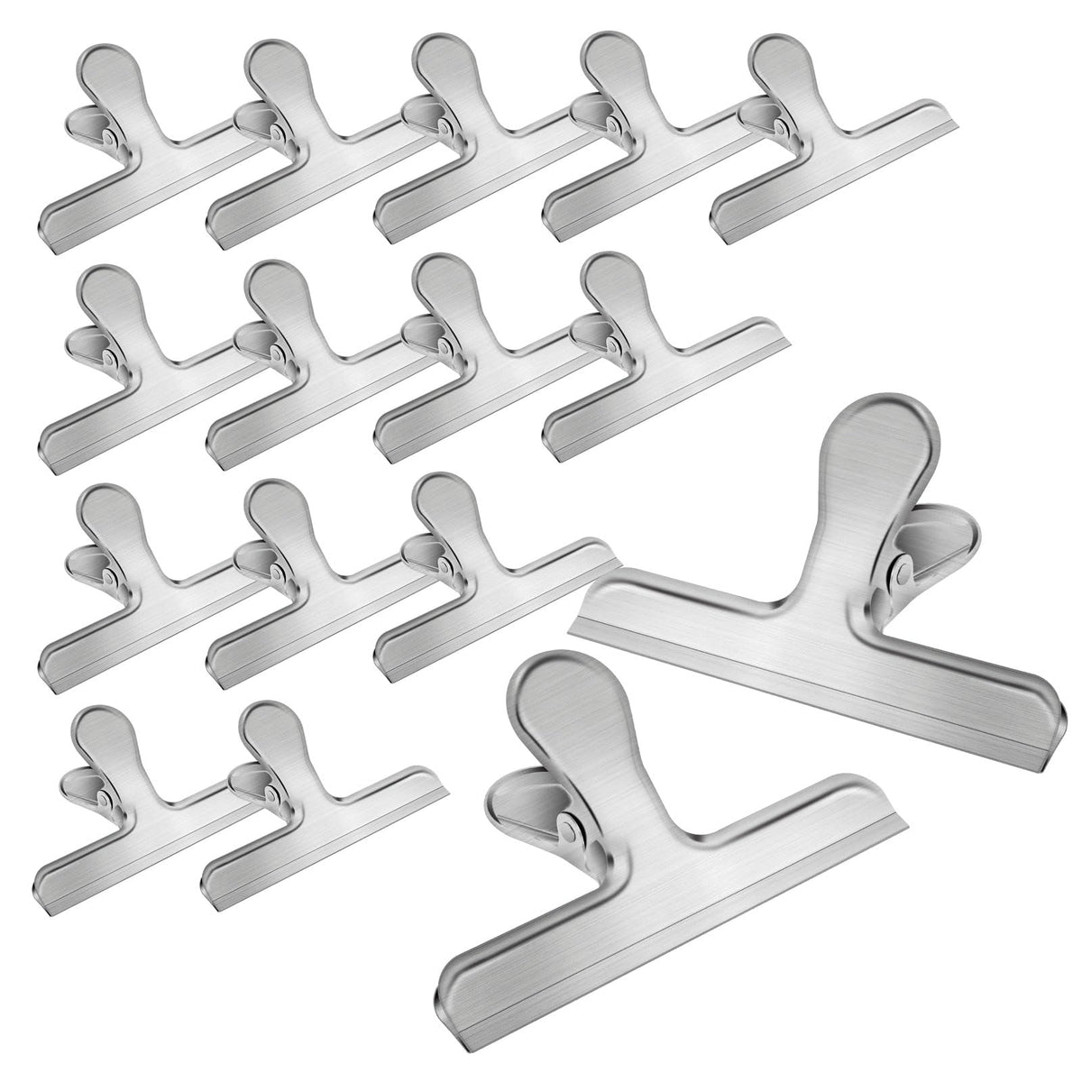 Chip Clips,6 Pack Metal Bag Clips for Food Storage, Stainless Steel Food Clip for Snack Bread, Heavy Duty Chip Bag Clip Clamp for Kitchen Home Office,Sliver