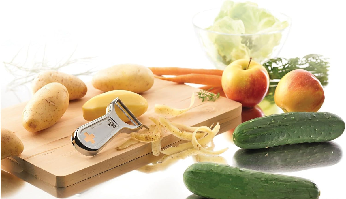 Kuhn Rikon Swiss Metal Peeler 4”, Stainless Steel