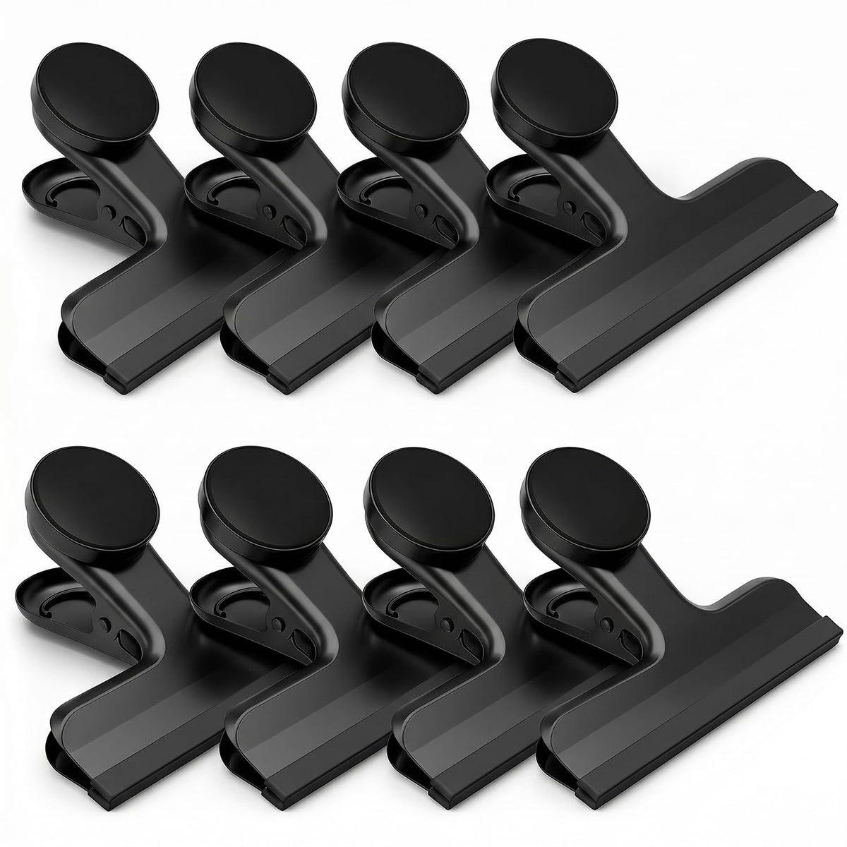 Magnetic Chip Clips, Stainless Steel Chip Bag Clips with Strong Magnet and Silicone Cover, Heavy Duty Food Bag Clips for Kitchen Storage, 10 Pack Color Coded, 3 Inch