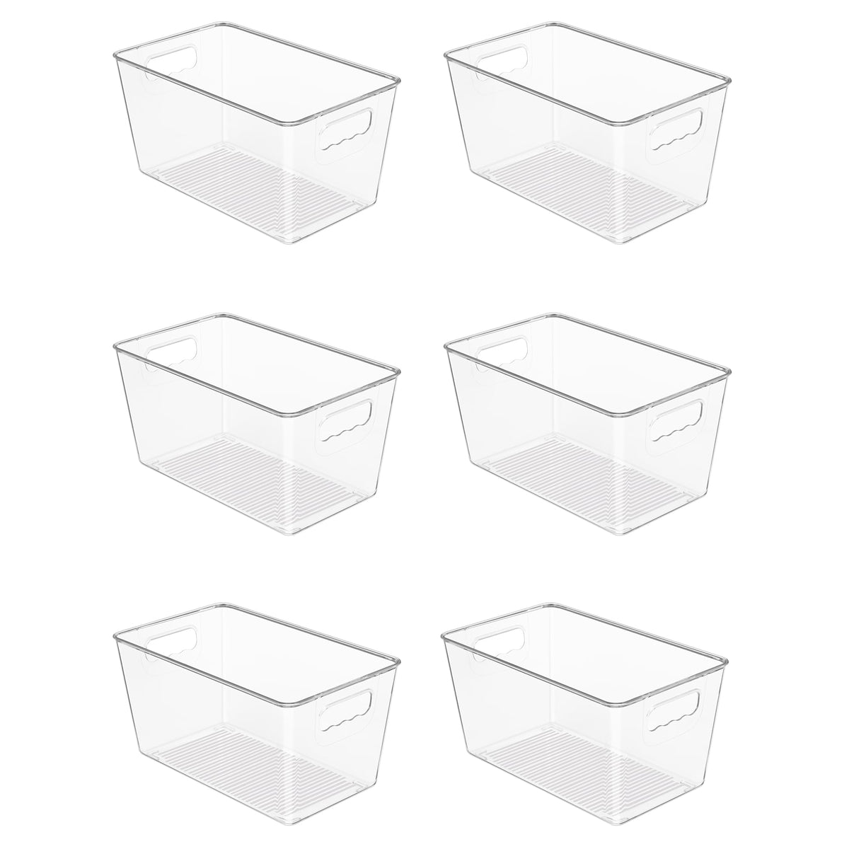 Vtopmart 8 Pack Clear Storage Bins with Lid Set for Pantry Organizer