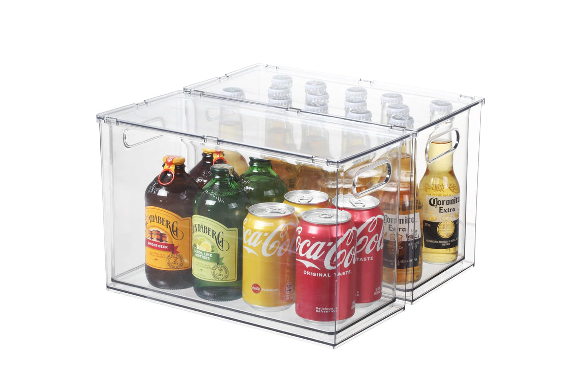 Fridge Organizers and Storage Pull Out Drawer, 2 Small + 1 Large