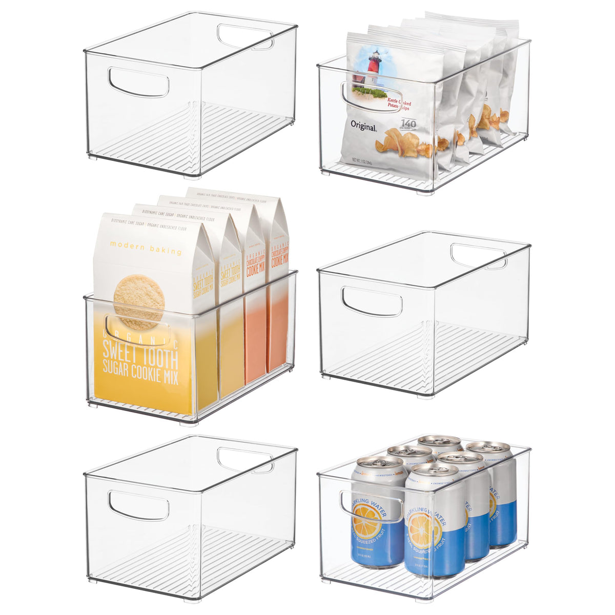 iDesign Stackable Clear Plastic Bin, 4-Pack