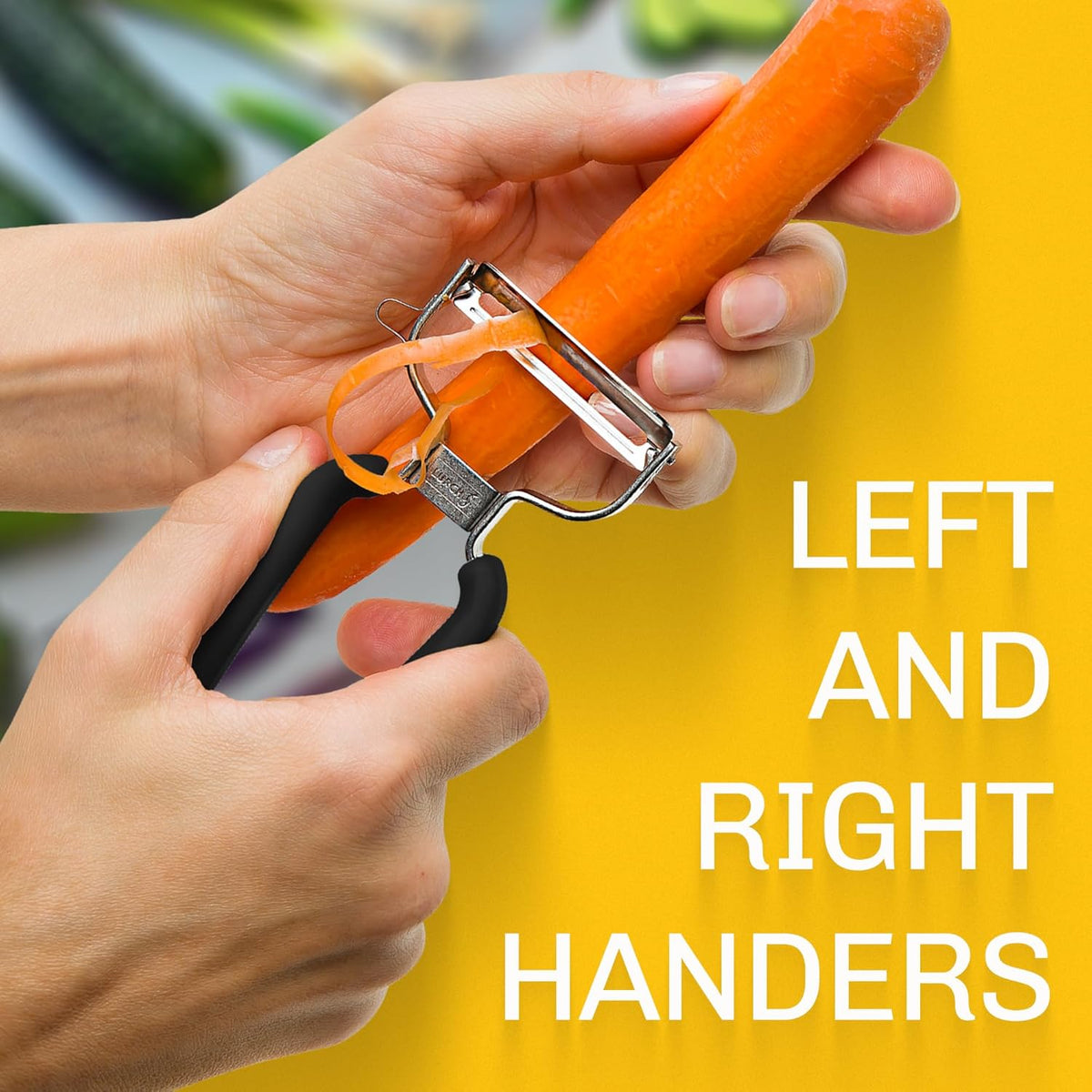 LURCH Y-Shaped Vegetable Peeler, Stainless Steel Blade, Black