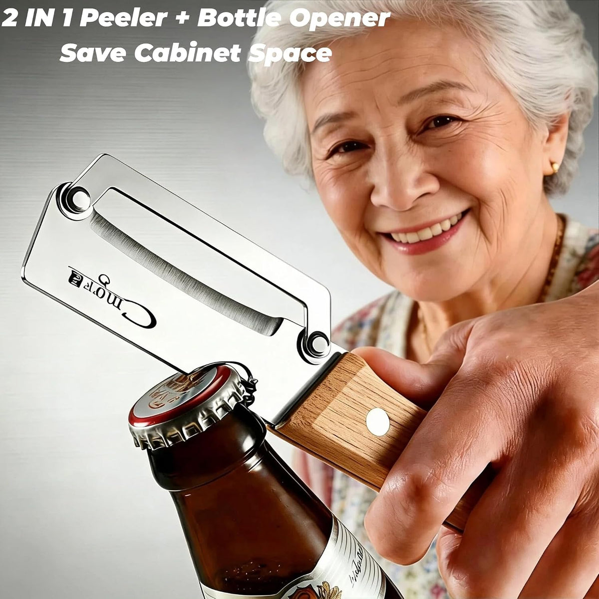 Vegetable Peeler, Stainless Steel Wooden Handle for Apple, Potato