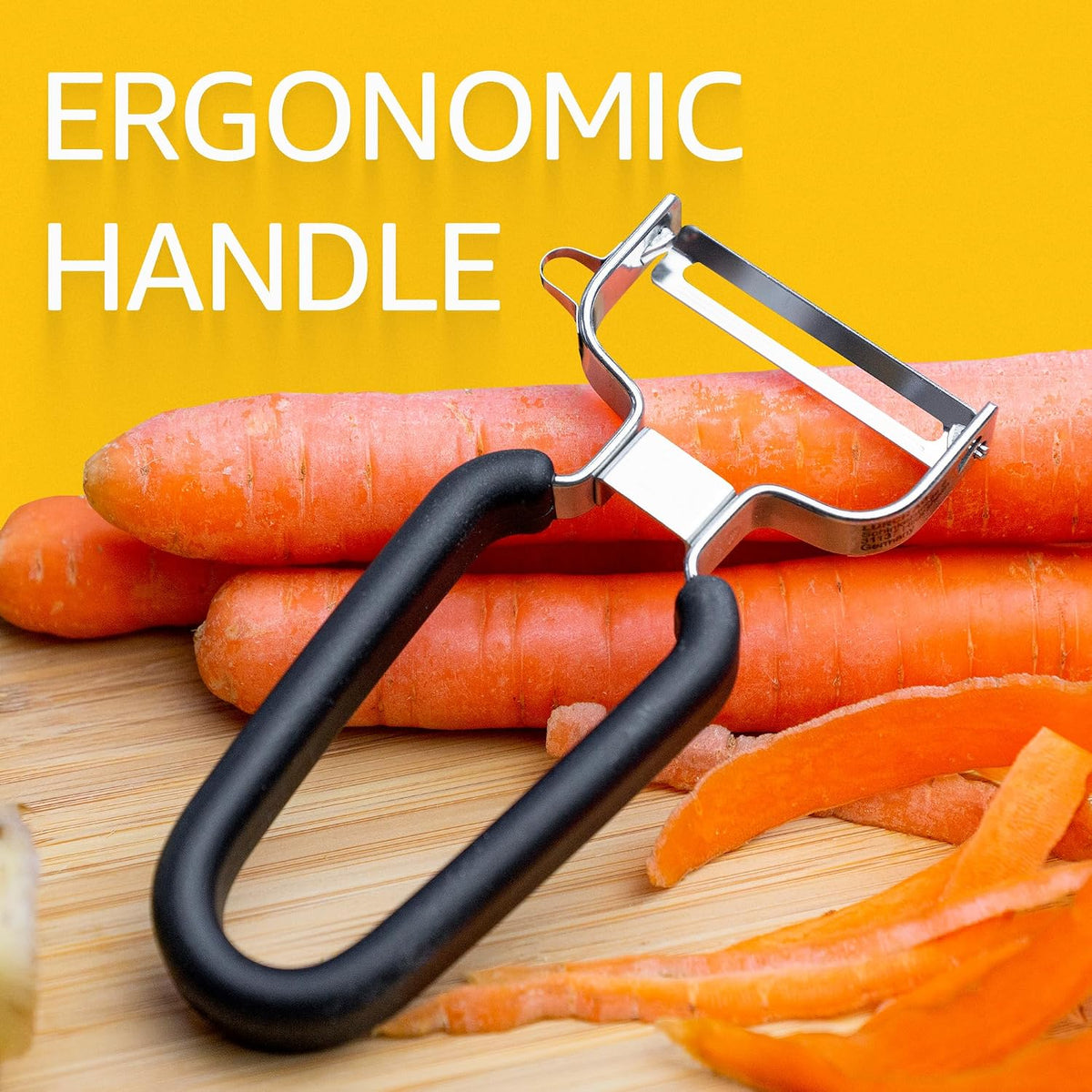 LURCH Y-Shaped Vegetable Peeler, Stainless Steel Blade, Black