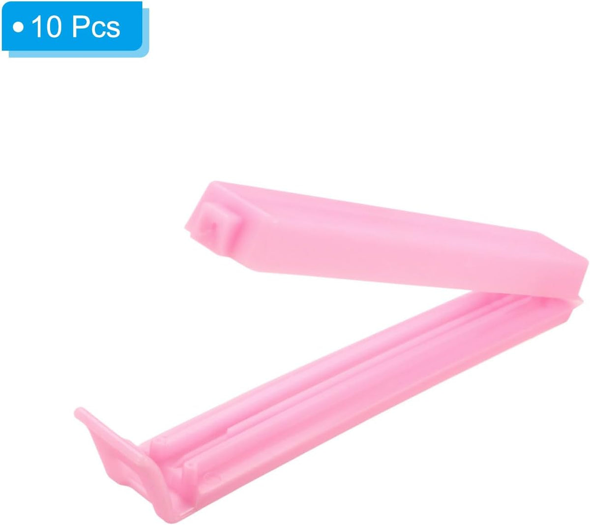 PATIKIL Sealing Clips 4.3in, 10 Pack Reusable Plastic Bag Clip Clamp, Pink