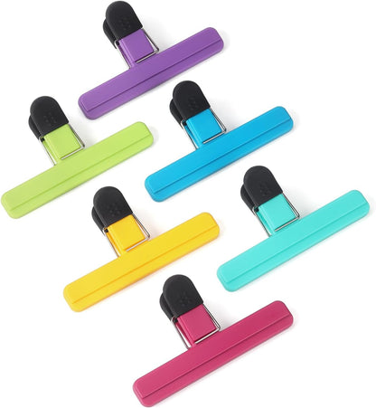 Tamaki 6 Pack Large Chip Bag Clips Assorted Color Food Clips, 6 x 3.5 Inch