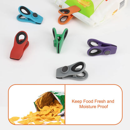 TACGEA Chip Clips, Magnetic Bag Clips for Food Storage, 12 Pack, Multicolor