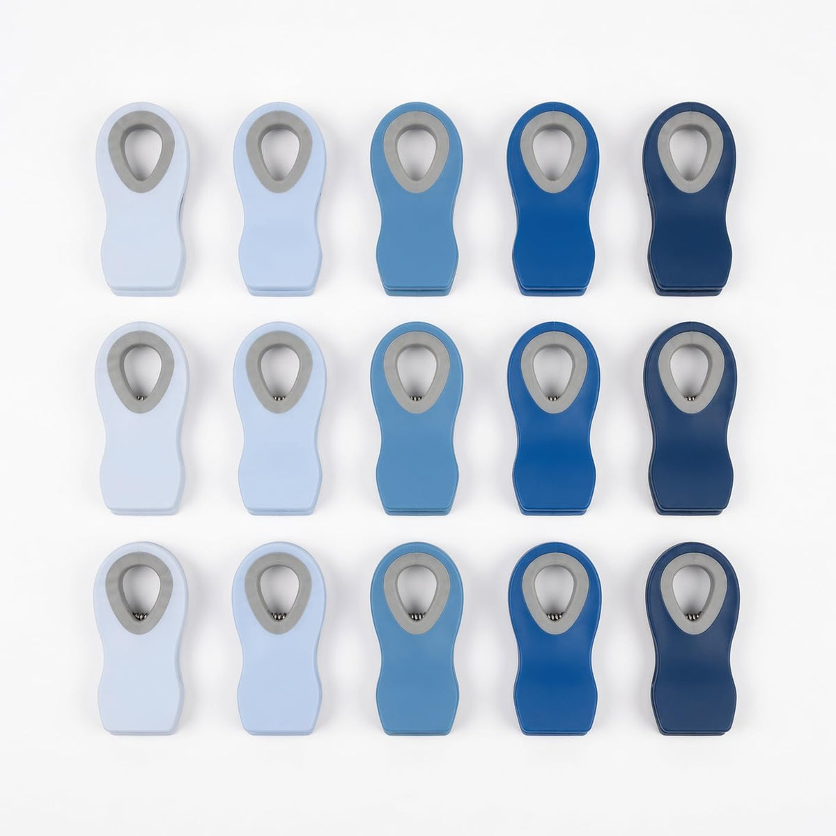 Chip Clips — Magnetic Bag Clips for Food Storage, 20 Piece Set, Airtight Seal Grip for Bread, Snack, Chip & Cereal Bags — Fridge, Pantry & Freezer Organization, Kitchen Storage - Multi Blues