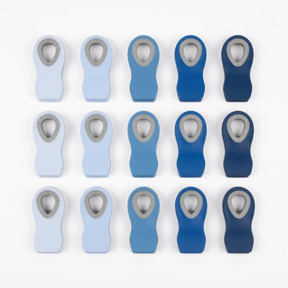 Chip Clips — Magnetic Bag Clips for Food Storage, 20 Piece Set, Airtight Seal Grip for Bread, Snack, Chip & Cereal Bags — Fridge, Pantry & Freezer Organization, Kitchen Storage - Multi Blues
