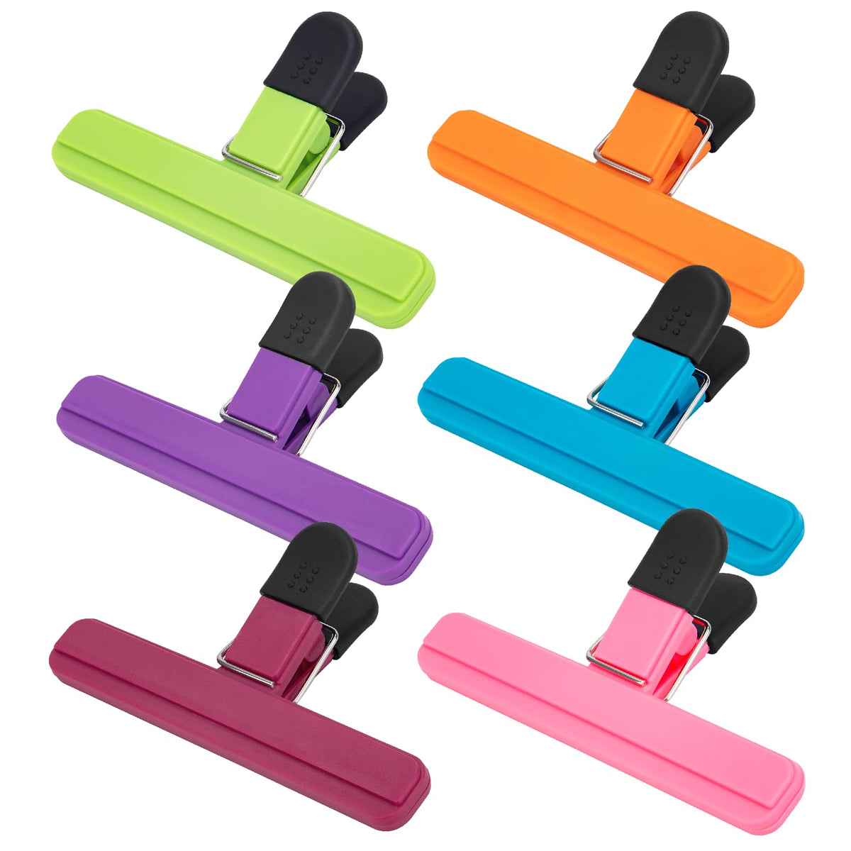 OWLKELA 12 Pcs Chip Clips,3 inch x 2.5 inch, Multicolor