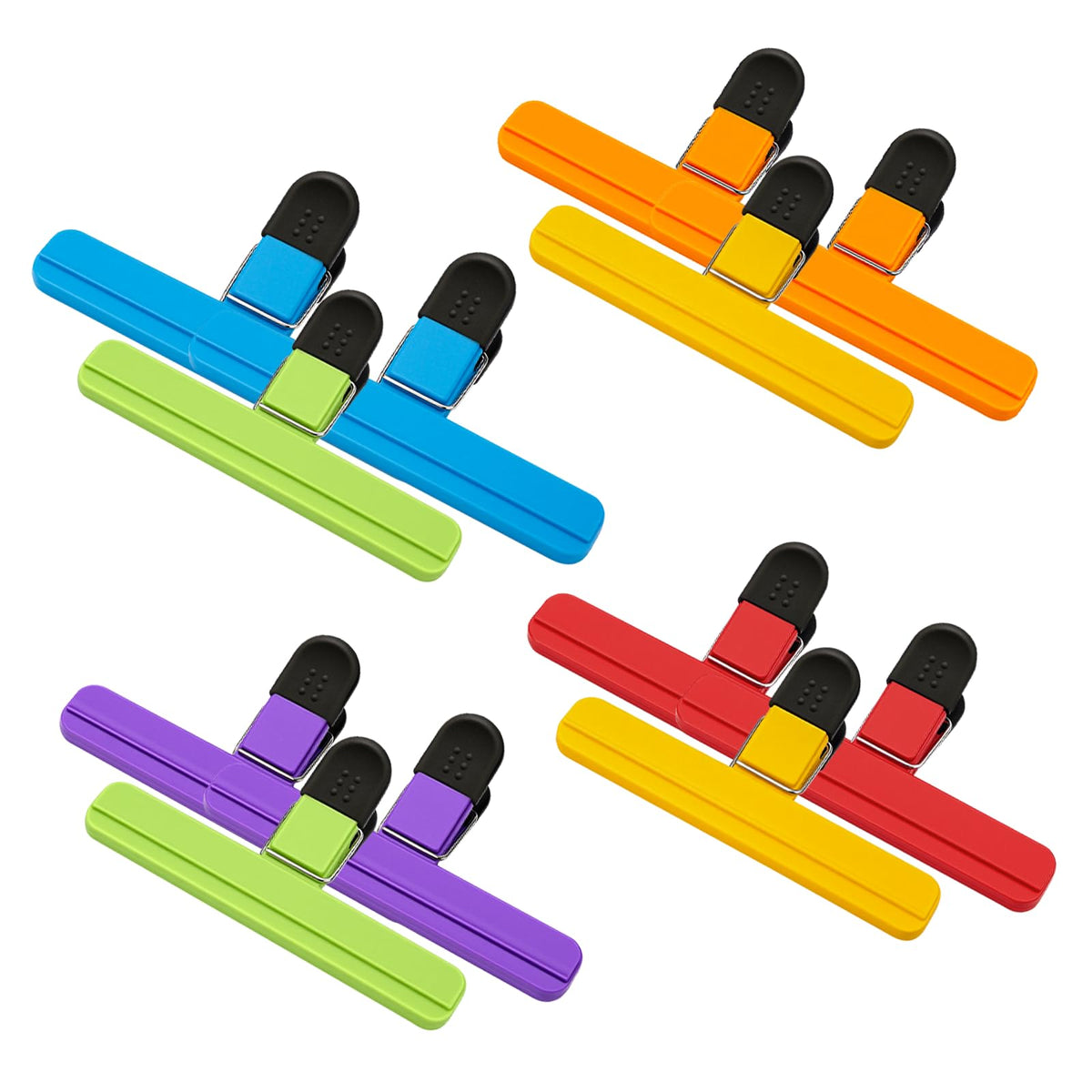 Chip Clips, 6 Pack Large Food Clips, Heavy Duty Plastic, 6 x 3.5 Inch