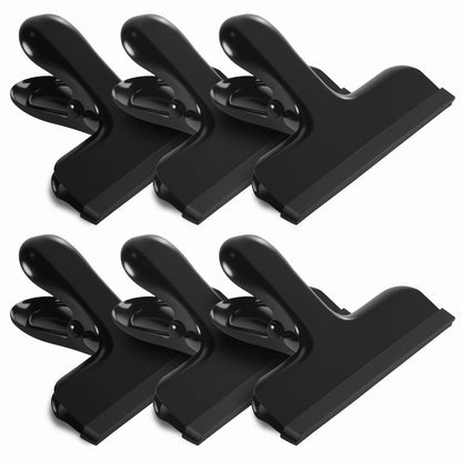 HOUSE AGAIN 8 Pack Stainless Steel Chip Bag Clips Covered with Silicone - NO More Sharp Edges - Color Coded for Food Bags - Air Tight Seal, Heavy Duty for Kitchen and Office, 3 Inches