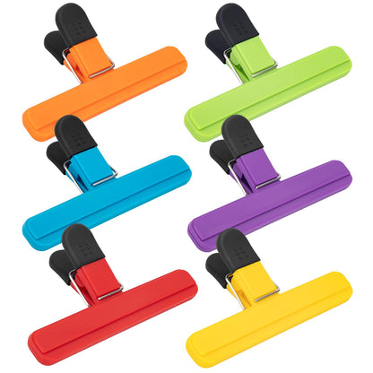 Chip Clips, 6 Pack Large Food Clips, Heavy Duty Plastic, 6 x 3.5 Inch