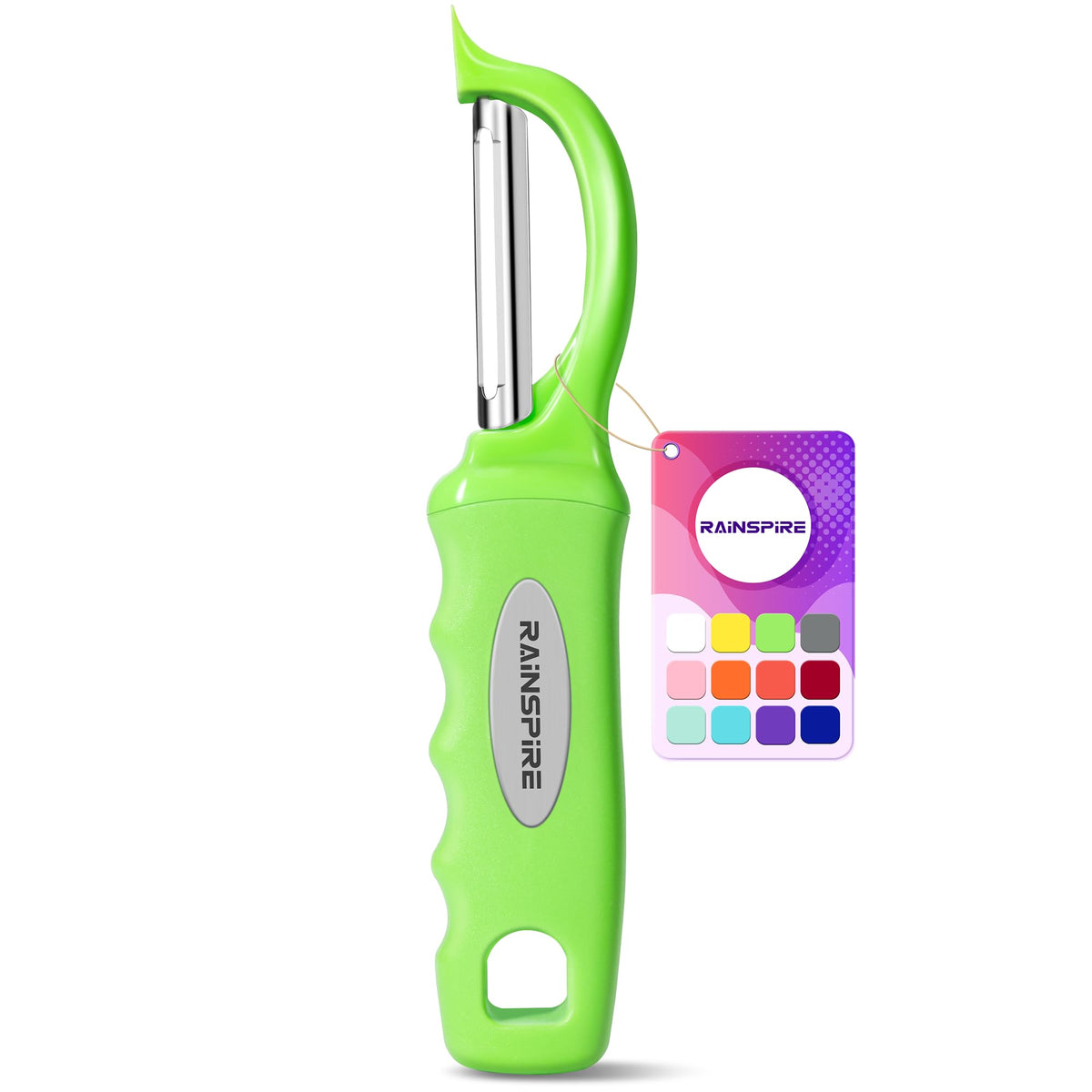 Rainspire Vegetable Peeler Potato Peelers for Kitchen, Sharp Stainless Steel Blades Veggie, Comfortable Handle Fruit Peeler, Carrot Peeler Apple Peeler Dishwasher Safe, Mint Green, 1-Pack