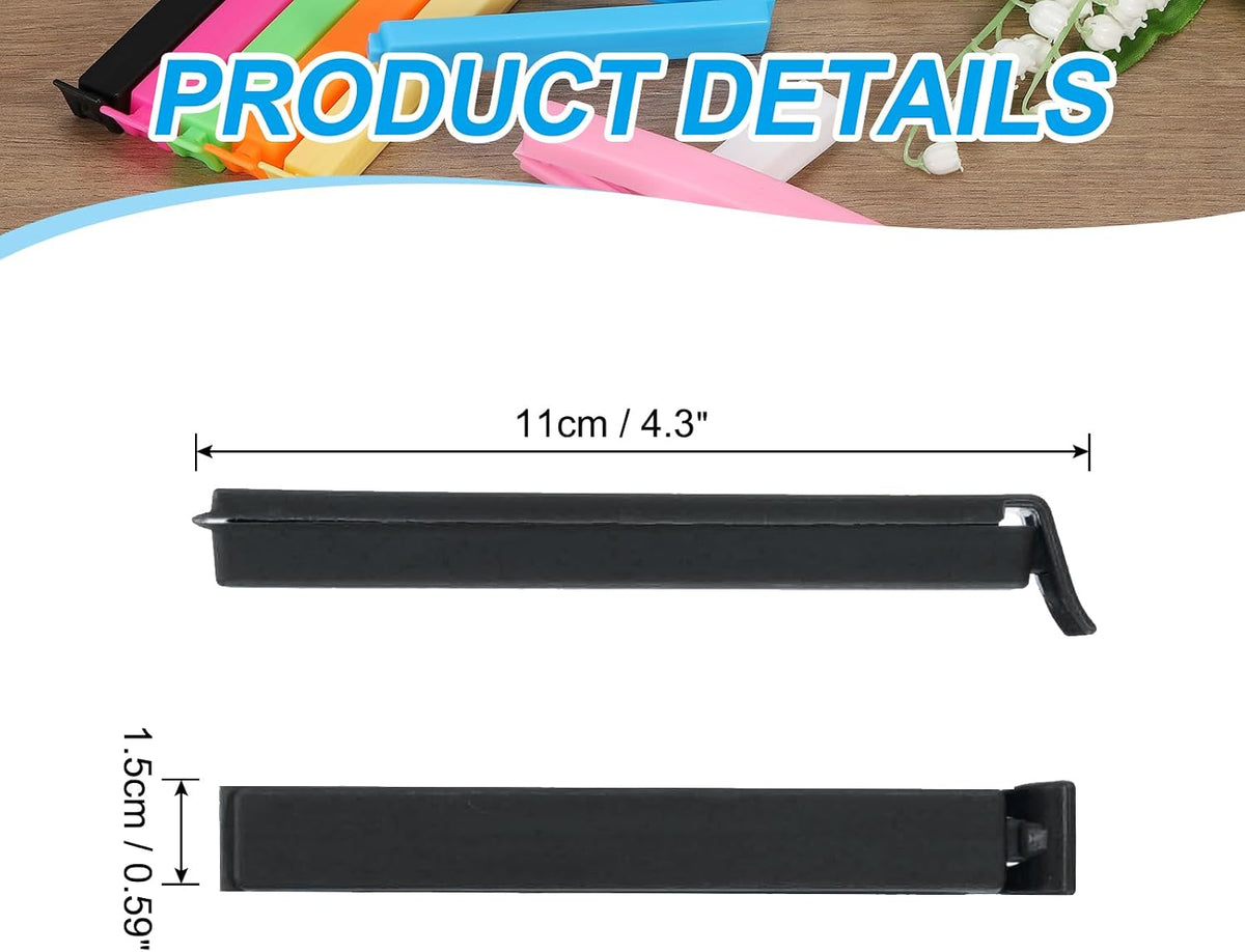 PATIKIL Sealing Clips 4.3in, 10 Pack Reusable Plastic Bag Clip Clamp, Black