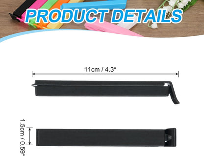 PATIKIL Sealing Clips 4.3in, 10 Pack Reusable Plastic Bag Clip Clamp, Black