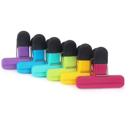 Tamaki 6 Pack Large Chip Bag Clips Assorted Color Food Clips, 6 x 3.5 Inch