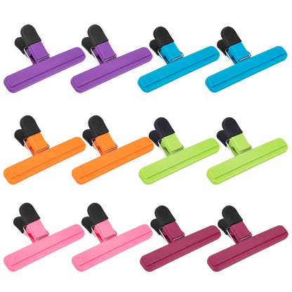 OWLKELA 12 Pcs Chip Clips,3 inch x 2.5 inch, Multicolor