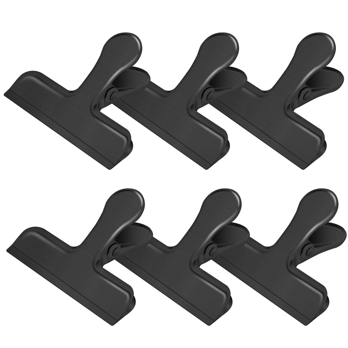 Chip Clips,6 Pack Metal Bag Clips for Food Storage, Stainless Steel Food Clip for Snack Bread, Heavy Duty Chip Bag Clip Clamp for Kitchen Home Office,Sliver
