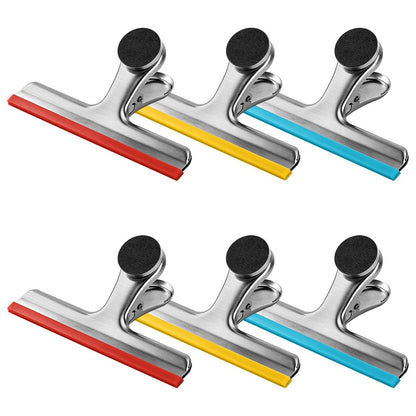 HOUSE AGAIN Magnetic Chip Clips, Stainless Steel Chip Bag Clips with Strong Magnet and Silicone Cover, Heavy Duty Food Bag Clips for Kitchen Storage, 8 Pack Color Coded, 3 Inch