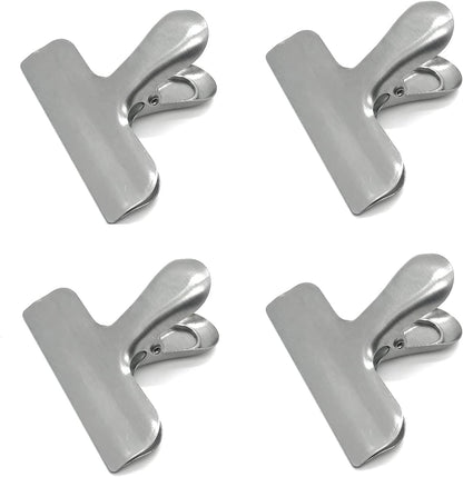 8 Pack Metal Chip Clips, 3 Inch Food Bag Clips, Silver