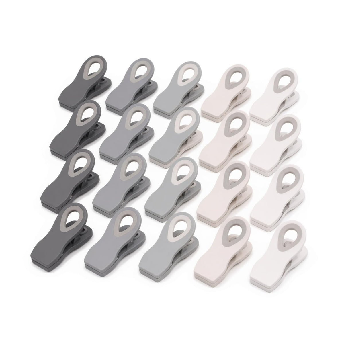 Chip Clips — Magnetic Bag Clips for Food Storage, 20 Piece Set, Airtight Seal Grip for Bread, Snack, Chip & Cereal Bags — Fridge, Pantry & Freezer Organization, Kitchen Storage - Multi Blues